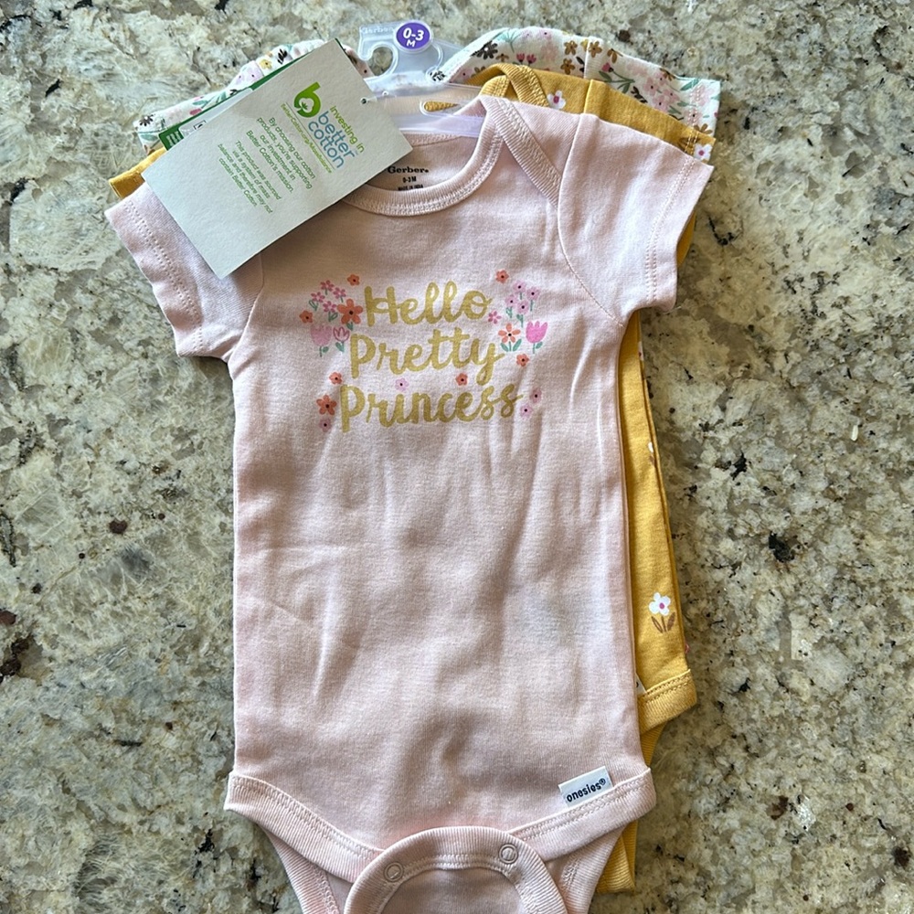 New with tags, 0-3 month onesies (3)